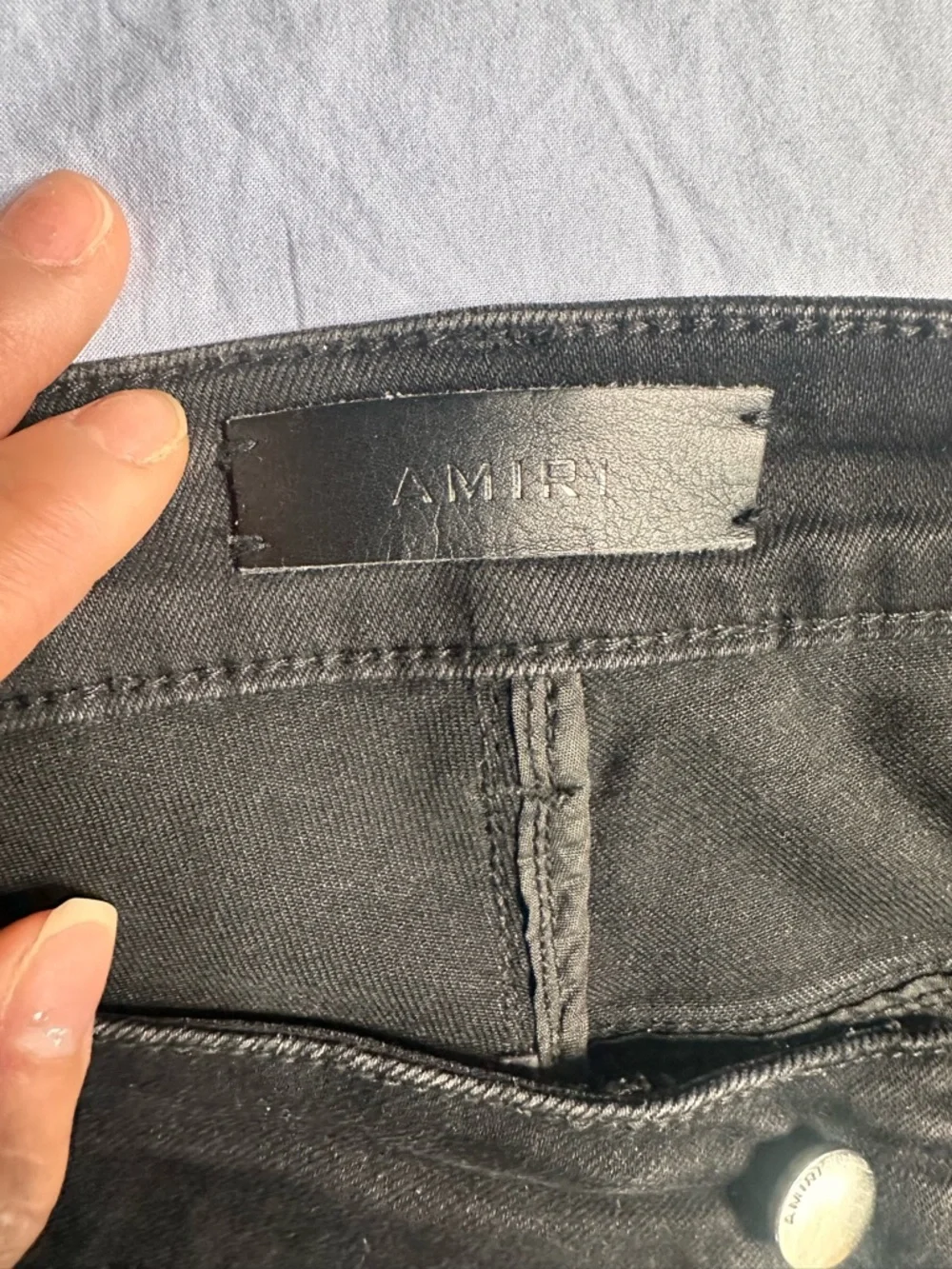 AMIRI Black Skinny Jeans with White Graphic Detailing - Men's - Picture 7 of 16